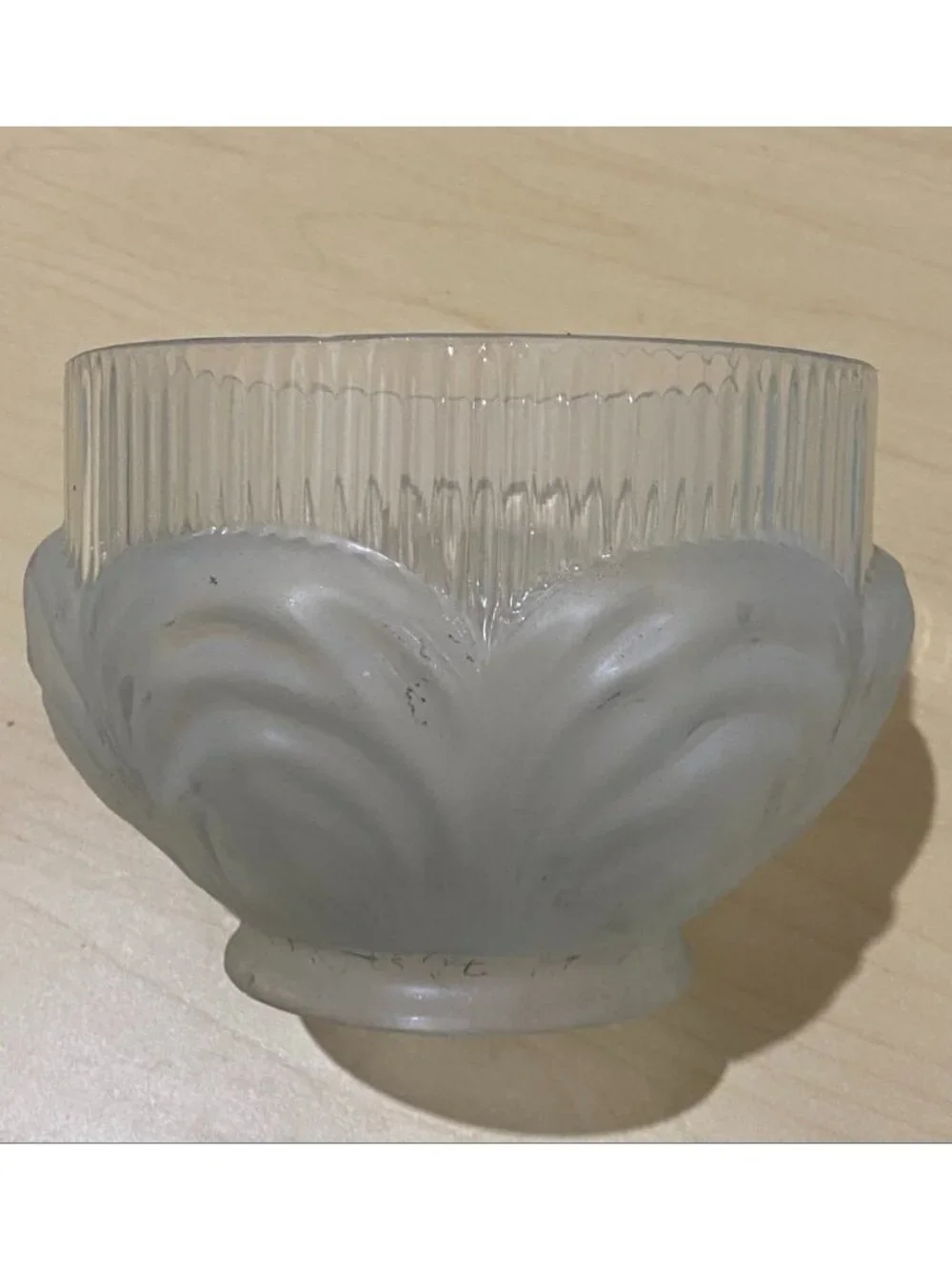 Antique Art Deco  Swirl Design Frosted Glass Lamp Shade